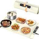 Warming Mat for Food, Food Warming Mat, Portable Electric WarmingTrays Buffets for Buffets Party and Home Daily Use, Heating Fastly in 10s, 5 Temp Levels Timed Function (White) 2 Pack