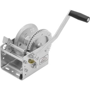 Fulton 142423 Trailer Winch, Two-Speed, 3,200 lbs. Capacity, 20 Foot Strap, 10 Inch Handle, Silver
