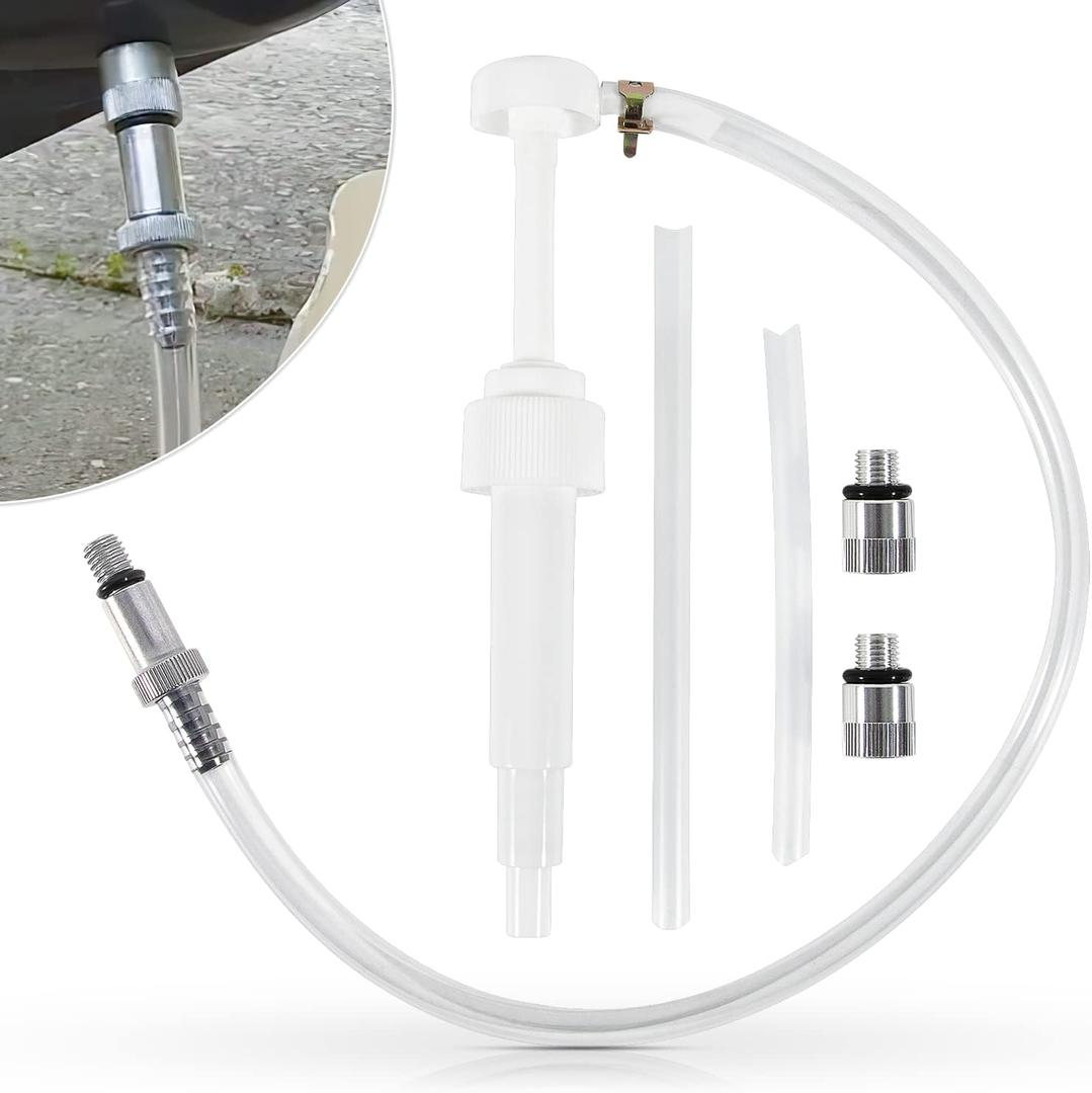 Upgrade Lower Unit Gear Oil Pump for Standard Quart Bottles, Come with 3/8in 8mm 10mm Metal Adapters, Fit All Mercury and Mariner Outboards