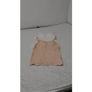 Womens Modal Built-in Bra Padded Camisole Yoga Tanks Tops (6-8, Sp-2 Pcs Apricot/White)