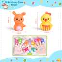 FUN LITTLE TOYS 10 PCS Easter Party Favors for Kids with Bunny Chick Finger Puppets Assorted Easter Egg Fillers, Easter Basket Stuffers for Toddlers Kids Gifts