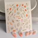 5D Embossed Fall Nail Art Stickers Leaf Nail Stickers Gold Plant Maple Leaf Nail Decals with Rhinestone Designs Self-Adhesive Autumn Nail Supplies for Women Girls Acrylic Nails DIY Manicure