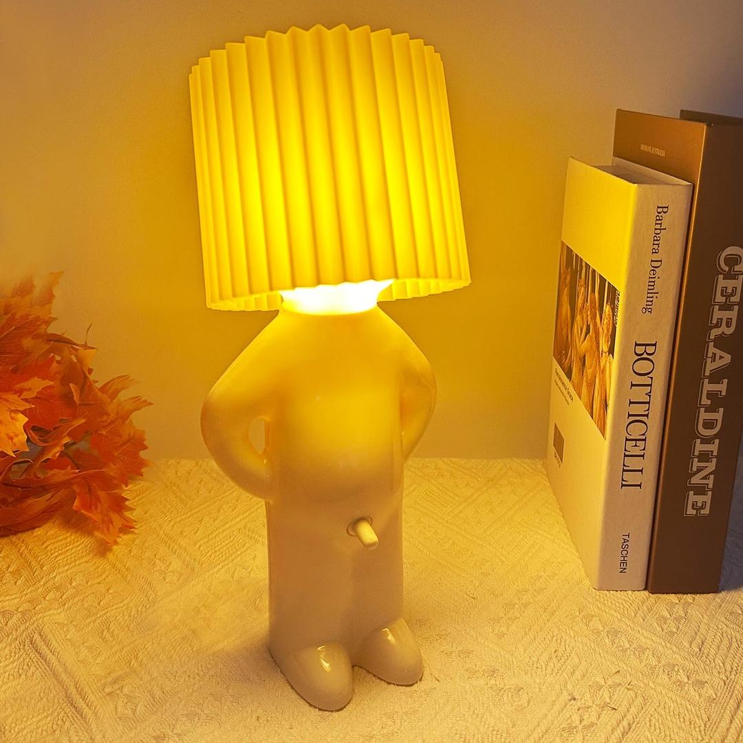 Dotlite White Elephant Gifts Table Lamp, Funny Creative Shy Boy Bedside Night Light Sense of Humor Gag Gift for Adults Women Wife Girlfriend Birthday Valentine Day Home Decorations (Yellow)