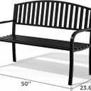 Outdoor Bench Garden Bench Patio Bench,Weatherproof Anti-Rust Metal Powder Coated Frame Park Bench,Metal Bench for Yard & Porch & Park (Vertical line)