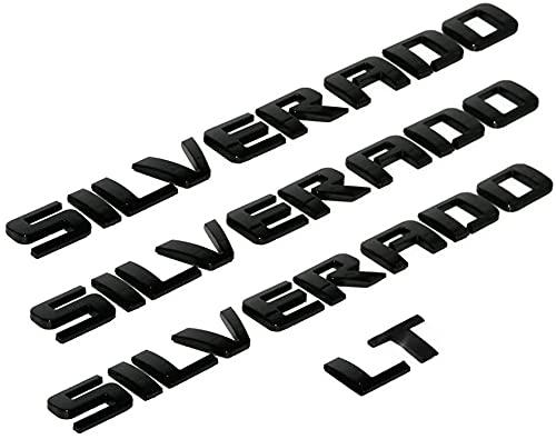 3D Raised and Strong Adhesive Decals Letters Compatible for 2012-2025 Silverado LT 1500 2500Hd 3500Hd (Gloss Black)