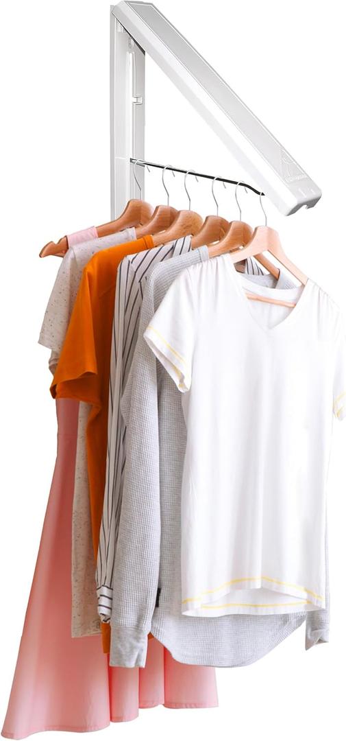 InstaHanger Retractable Laundry Room Rack, ABS Plastic, Steel Rod, 1 Pack
Wall mounted laundry drying rack folds flat for space-saving storage in laundry rooms, closets, apartments and rvs