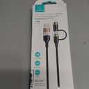 USB C Multi Fast Charging Cable PD 60W Nylon Braided Cord 4-in-1 3A USB/C to Type C/Phone Fast Sync Charger Adapter Compatible with Laptop/Tablet/Phone (Black, 4ft)