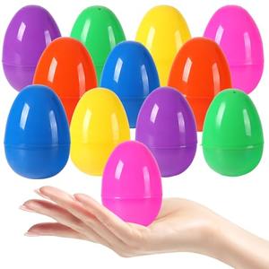 Biubumtu 12Pcs Plastic Bright Easter Eggs Assortment, 3.15'' Fillable Easter Eggs Empty Bulk, Perfect for Easter Egg Hunt/Surprise Egg