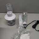 Bonsenkitchen Hand Blender, Immersion Blender with 2 Mixing Speed, 4-In-1 Stainless Steel Handheld Stick Mixer with Egg Whisk, Beaker & Chopper Bowl, for Baby Food, Soups, Smoothies, White