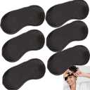 6 Pack Blindfold Eye Mask Cover Sleep Mask for Party Games Travel Sleep Team Build Party Supply with Adjustable Strap for Women Men Kids, Black