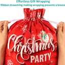 habgp 35 PCS Christmas Drawstring Gift Bags, Christmas Gift Bags with Tags & Ribbon Ties, Assorted Sizes for Xmas Holiday Present Wrapping & Festival Party Supplies Favor, Large Medium Small