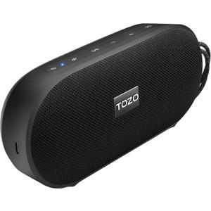 TOZO PA1 Large Bluetooth Speaker, 20W Powerful Portable Speaker with 2.0 Stereo Sound, Wide Soundstage & Deep Bass, 25H Playtime, IPX7 Waterproof Wireless Speaker, App EQ, Dual Pairing (Matte Black)