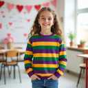 New Orleans Sweatshirts Kids Boys Girls Fat Tuesday Carnival Shirt New Orleans Long Sleeve Pullover Tops 6-12 Years (Purple)