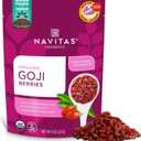 Navitas Organics Goji Berries For Smoothies, Trail Mix, Baked Goods, Oatmeal & More Vitamin A, Antioxidants, Fiber Wolfberry - USDA Organic, Non GMO, Gluten Free, Vegan (8oz. Bag, 8 Servings) (EXP 01/02/28)
