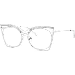 Zeelool Oversized Eyeglasses for Women Square Blue Light Glasses Metal Eyewear Glasses Non Prescription (Silver)