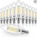 Hizashi E12 Candelabra Bulb 40 watt Equivalent, Dimmable Candelabra LED Light Bulbs Soft White 3000K, 90+CRI 4W 450LM B10 LED Candle Bulb, Candelabra Base, UL Listed, 12 Pack