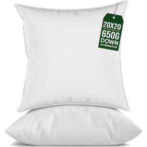 raajsee 20x20 Throw Pillow Inserts Set of 2 - Luxurious Comfort for Your Couch and Sofa | Fluffy, Soft & Durable | Perfect for Decorative Shams | Machine Washable (20x20 Inches/50x50 cms)