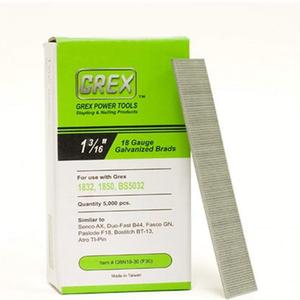 Grex GBN18-30 (F30) 1-3/16 In. 18 Ga. Brad Nails, Galvanized, 5M