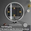 Niccy 28" Round LED Bathroom Backlit Mirror with Lights, Black Frame Lighted Bathroom Vanity Mirrors for Wall Circle Mirrors with Anti-Fog, Light Up Mirror 3 Color ShatterProof