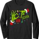Six Seven Meme Christmas Grinch 67 Hand Trending Christmas Gift T-Shirt