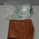 Faux Leather Modern Decorative Throw Pillow Covers Brown, Set of 2 18X18 Inch Boho Farmhouse Waterproof Splicing Square Pillow Cover, for Outdoor Room Couch Living Bedroom Home Decor (Cognac)