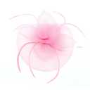 Fascinators for Women Girls Feather Flower Fascinator Headwear Wedding Cocktail Tea Party Hats (US, Alpha, One Size, Pink) (Pink)