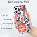 Watercolor Flower Painting Case for iPhone 16 Pro Max,Aesthetic Soft TPU Full Cover Case for iPhone 16 Pro Max