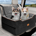Dog Car Seat for Medium/Large Dogs, Washable Dog Booster Seat Under 60 lbs or 2 Small Dogs, Multi-Functional Pet Car Seat with Thick Cushion, 2 Safety Leashes (Black)