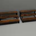 Spice Rack Organizer for Cabinet, 3 Tier Wooden Display Riser Stand, Rustic Cologne Stand for Men, Tiered Perfume Holder, Display Shelf for Candles (Set of 2)