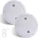2 Pcs Boat Hatch 4" 6" 8" Round Non-Slip Inspection Hatch,Deck Plates for Boats,Detachable Cover, Suitable for Ships, RV, Outdoor Facilities,ABS Plastic,Attached Screw