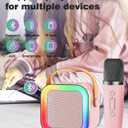 Mini Karaoke Machine Speaker for Kids Adults,Portable Bluetooth with 1-2 Wireless Microphones,Christmas Birthday Gifts Toys Girls Boys Ages 4, 5, 6,7, 8,9,10,11,12+ Years Old Toddler (Pink - 1 Mic)