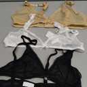 varsmiss Women Sheer Mesh Transparent Unlined Bra Sexy Wireless Underwear, L