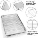 P&P CHEF 19.6 Inch Baking Sheet Pan with Rack Set, Stainless Steel Cookie Sheet Pan Tray with Cooling Rack for Oven Use, Cooking Roasting, Non Toxic & Dishwasher Safe, Heavy Duty