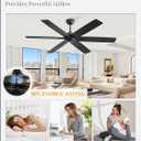Fanbulous 60 inch Ceiling Fan No LightBlack Ceiling Fan with Remote, Flush Mount Low Profile, Quiet DC Motor & Reversible, Indoor/Outdoor Ceiling Fans without Light for Bedroom, Living Room, Patio