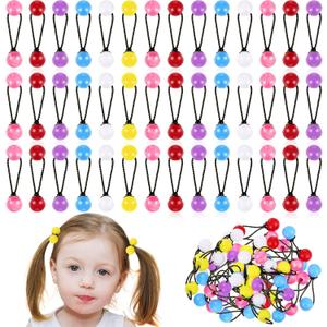 36 Pieces Hair Ties Balls Ponytail Holders Colorful Twin Bead Ponytail Balls 80s 90s Elastic Hair Accessories for Baby Kid(16 mm,Multicolor)