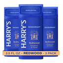 Harry's Aluminum Free Deodorant for Men  Odor Control, Redwood Scent, 2.5 Oz, 3Pack, Men Deodorant Aluminum Free
