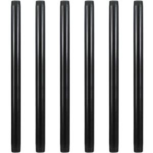 GeilSpace 6 Pack 3/4"  16" Pre-Cut Black Metal Pipe, Industrial Steel Fits Standard Three Quarters Inch Threaded Pipes and Fittings - Vintage DIY Industrial Shelving (3/4"  16", Black)