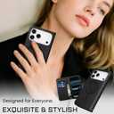 4 x Rssviss for iPhone 17 Pro Max Wallet Case, Flip Folio Case Compatible with Magsafe, RFID Blocking Card Holder Kickstand, Shockproof iPhone Cover Men Women for iPhone 17 Pro Max 6.9" Black