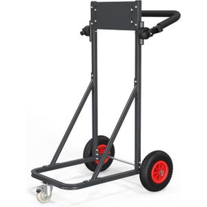 TUFFIOM Outboard Boat Motor Stand, Heavy Duty Outboard Engine Stand Carrier Cart Dolly, Boat Motor Support Stand 40lbs Capacity w/Lockable Swivel Wheel for Motor Storage, Repair, Maintenance