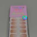 Almond Press On Nails Medium - BTArtbox Soft Gel Ombre Fake Nails with Nail Glue, Semi-Transparent Reusable Glue On Nails in 16 Sizes - 32PCS Stick On Nails Kit, Vanilla Cream Almond