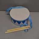 Kids Drum Set,8 Inch Wooden Drum Toys, Educational Baby Musical Toy with an Adjustable Strap and 2 Drumsticks, Sensory Musical Instrument Toys for Toddler, Kids, Boys & Girls