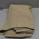New Microfiber Waffle Bath Towels, 2 Pieces, Oversized, Soft, Absorbent, Fast Drying, Lint Free 430 GSM (Beige)