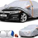 Car Cover Waterproof All-Weather,Heavy-Duty Outdoor Full Exterior Automobiles Sedan/Coupe (Length 186-193 inch) with Windshield Sun Shade Universal Fit Toyota Camry, Tesla Model 3, Accord etc