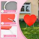 10 Pieces Valentine's Day Decorations Outdoor Yard Garden Porch Sign - Large Double-Sided Red Heart Design Signs with Stakes for Romantic Love Wedding Engagement Anniversary Patio Pathway Lawn Decor