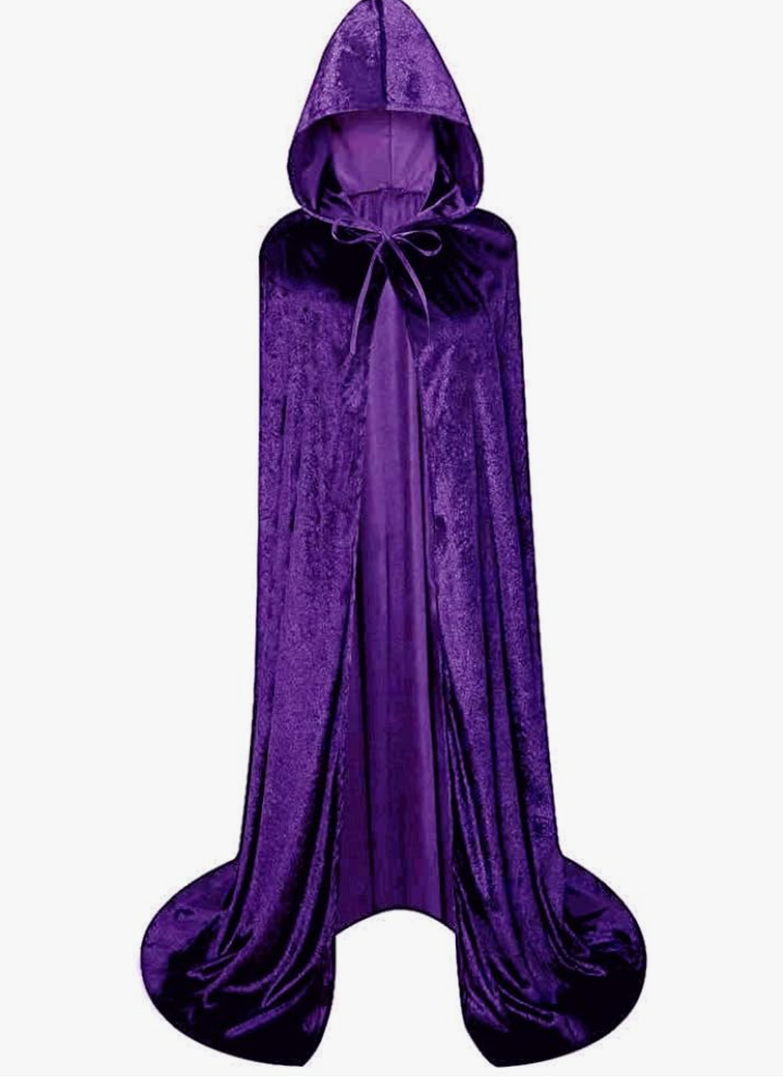 Unisex Full Length Hooded Robe Cloak Long Velvet Cape Cosplay Costume 59 inch