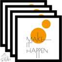 24x24 Picture Frame Set of 4, Black 24 x 24 Frame High Transparent Wall Gallery Poster Canvas Photo Frames for 24 by 24 inches