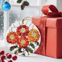 2 x Christmas Ornaments, 2.8in Ceramic Birth Flower Ornament, Xmas Decor, Christmas Tree Ornaments, Xmas Decorations for Tree, Holiday Ornament, Birth Flower Gifts, Gift Ideas, Gifts for Women - Oct