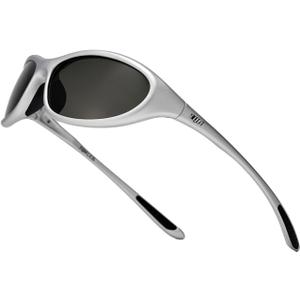 TIJN Sports Sunglasses for Men Women UV400 Wraparound Cycling Running Golf Motorcycle Glasses, Large Outdoor Shades, Vanta (Silver)