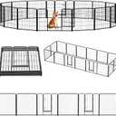 NEWBULIG Dog Playpen 16 Panels 32" Height Foldable Heavy Duty Metal Dog Exercise Playpen Puppy Fence for Indoor Outdoor Yard