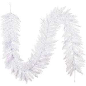 Vickerman 9' x 14" Sparkle White Spruce Artificial Christmas Garland - Unlit - Traditional White Flocked Garland - Reliable and Durable - Garland for Staircase or Mantle : Home & Kitchen